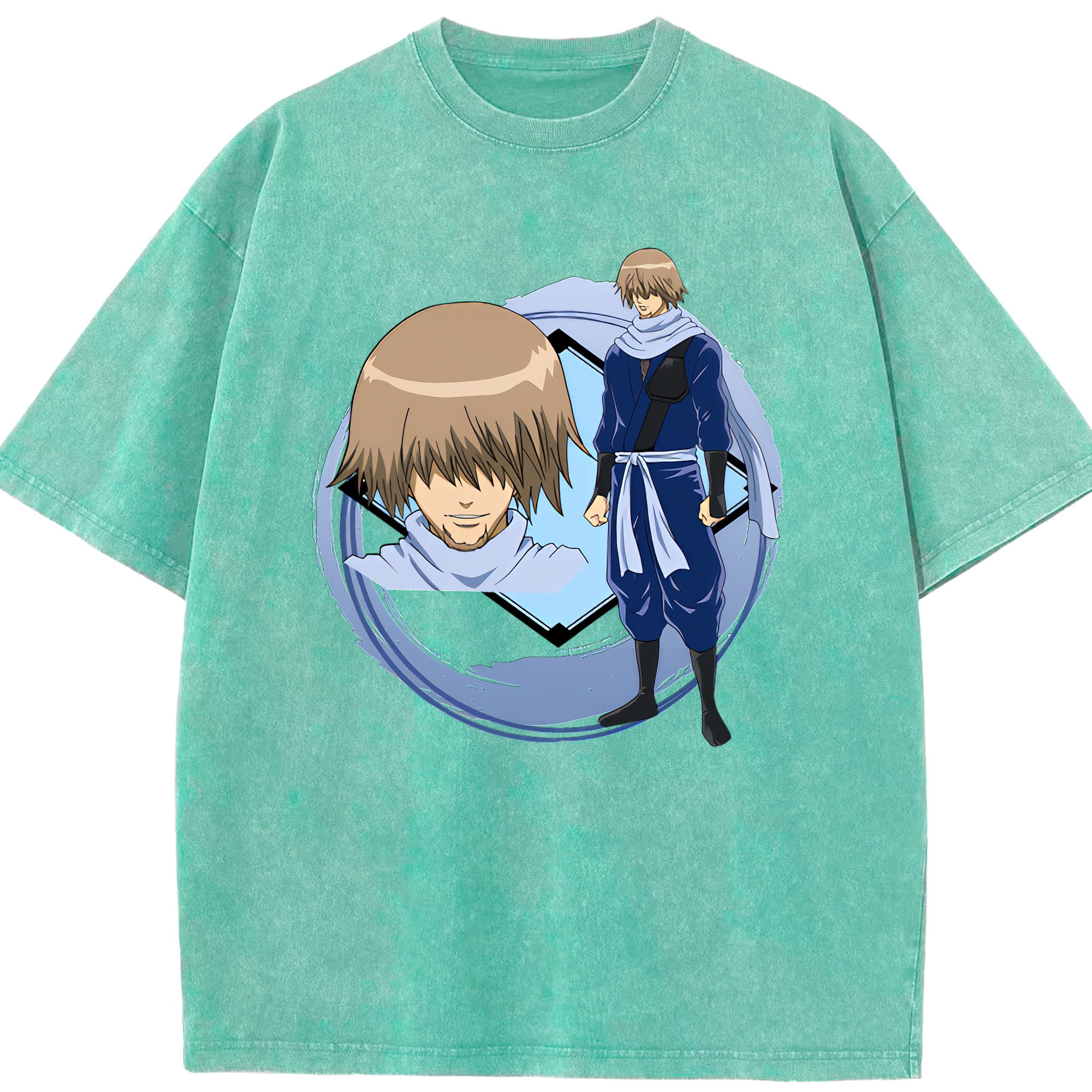 （画像用） ぎんたま 坂田銀時（さかたぎんとき） 神楽 志村新八（しむら しんぱち） GINTAMA Sakata Gintoki Kagura Shimura Shinpachi 綿100% ヴィンテージ風 半袖Tシャツ（フロントプリント）